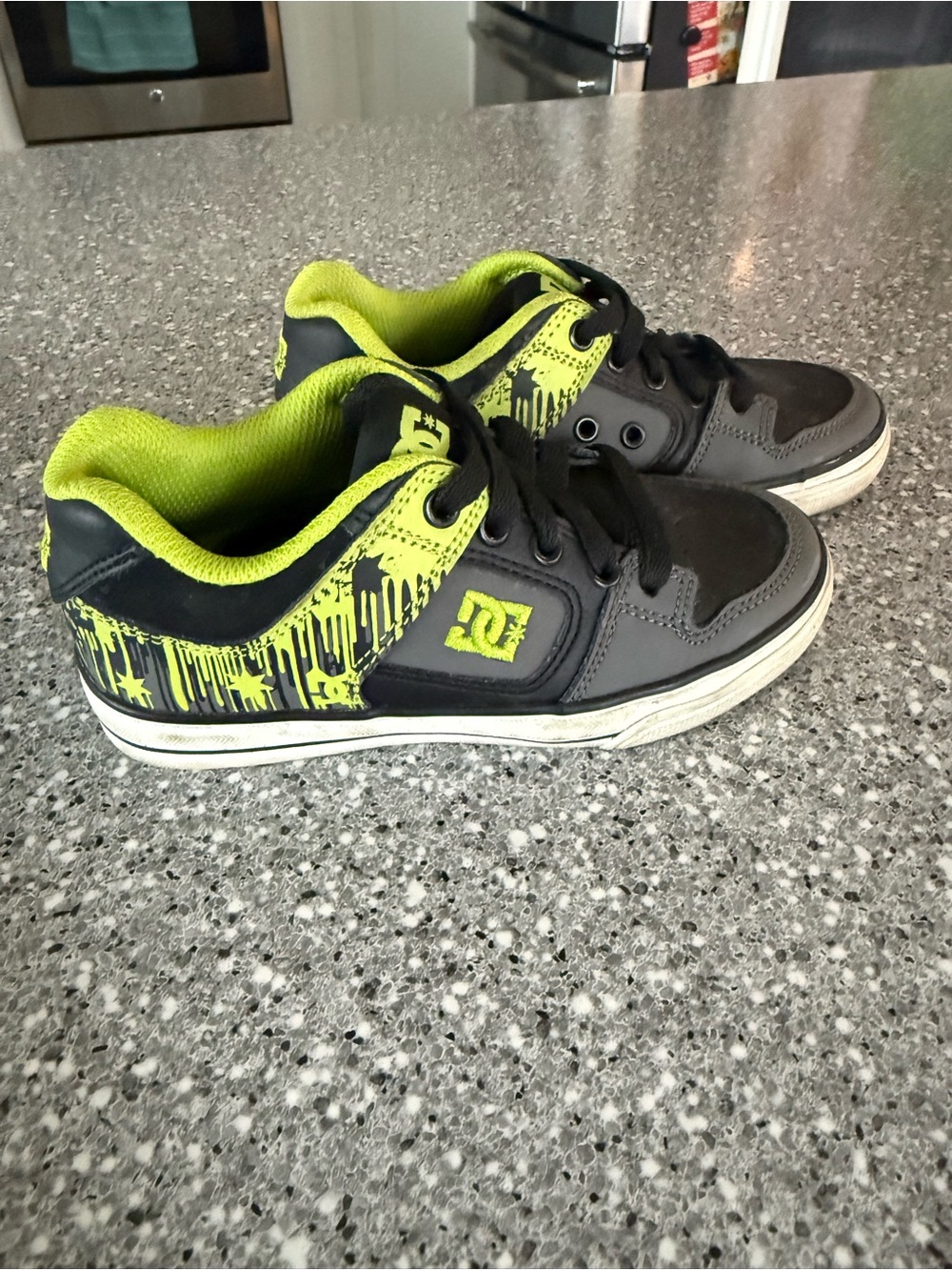 DC Kids' Skate Shoes in Black and Lime size 12